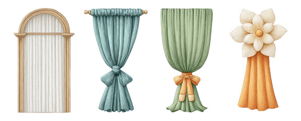 Elegant Decorative Curtains and Floral Design Elements for Home Interior Aesthetics