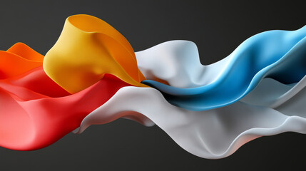 Abstract composition featuring undulating waves of vibrant color, exudes sleek and minimalist charm. This artwork generates sense of artistic emotion
