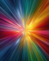 Obraz premium Vibrant Flowing Colors Radiating from Central Point in Abstract Design