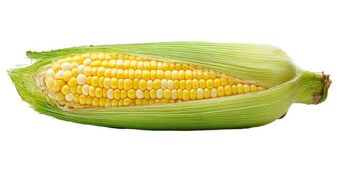 Fresh sweet corn on the cob with green husk ready for grilling or boiling meal preparation