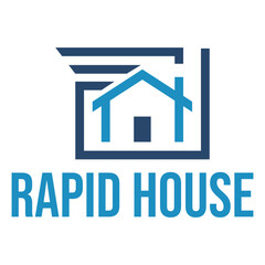 rapid house move flat minimalist logo design