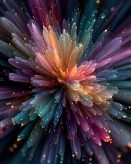 Obraz premium Vibrant Abstract Floral Burst with Colorful Petals and Light