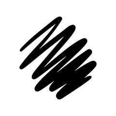 Black Scribble Stroke Overlay on White Background