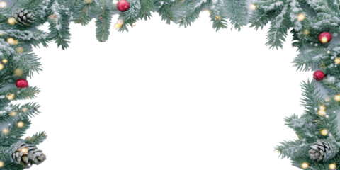 christmas background with fir branches and balls