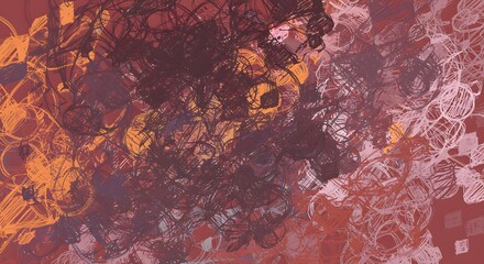 Abstract composition of overlapping, textured shapes in muted colors, creating a dynamic depth