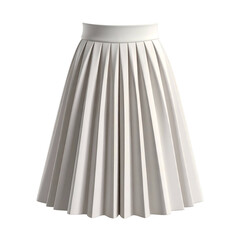 White pleated skirt with a waistband on a black background.