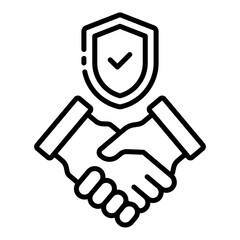 trust icon for secure deal in business agreement