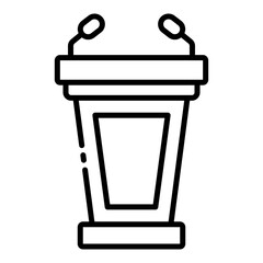 podium speaker icon for public speech in presentation