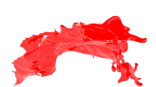 Dynamic red juice splash captured in motion on white background, refreshing drink concept with vibrant color, creative beverage art symbolizing freshness and energy