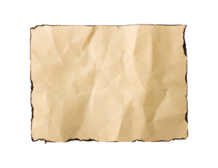 old textured paper with torn edges isolated on a white background