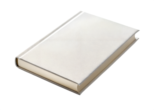 A closed elegant antique hardbound book with a decorative cover and gilded edges isolated on a black background