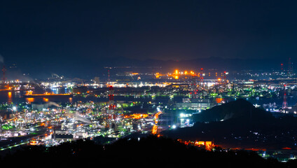 岡山県・水島コンビナート夜景