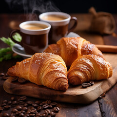 croissant with coffee