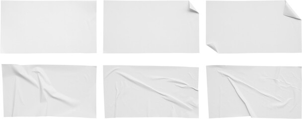 Paper sticker label set isolated on white background
