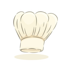 Illustration of a white chefs hat vector with a cute cartoon style