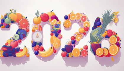 Obraz premium fruit with the number 2026