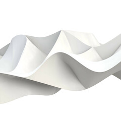 Abstract white paper folds create a flowing, sculptural form.