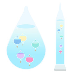 ガリレオ温度計のイラストセット　ベクター素材