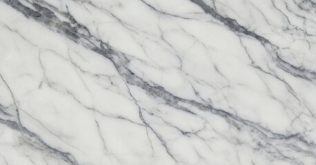 Obraz premium Flat-lay DSLR image of white marble with thin gray veins and subtle mineral texture, photographed under soft studio lighting for a clean and elegant abstract surface pattern.