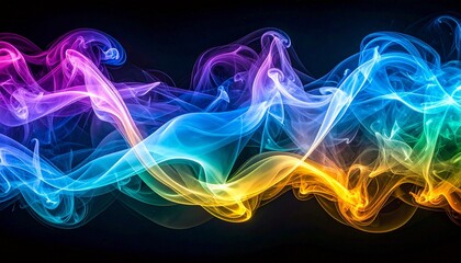 綺麗な虹色の幻想的な煙の素材