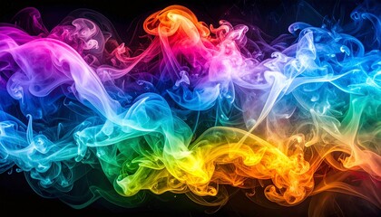 綺麗な虹色の幻想的な煙の素材