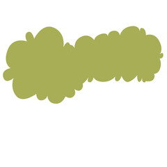 Small green bush with rounded shape, flat vector botanical design representing desert vegetation and natural landscape growth.
