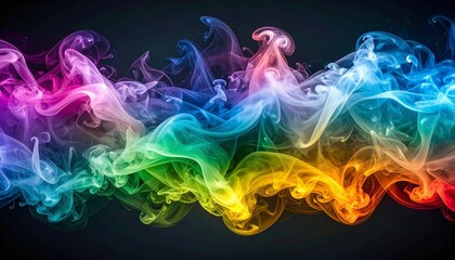 綺麗な虹色の幻想的な煙の素材