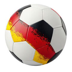 Obraz premium Soccer ball with german flag color splash png soccer png ball png german flag png color png splash png sport png transparent background