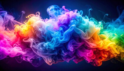綺麗な虹色の幻想的な煙の素材