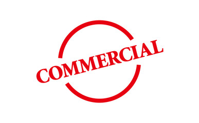 COMMERCIAL - COMMERCIAL text written on Red Rubber Stamp 
