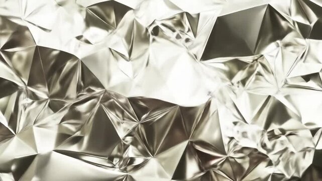 Abstract silver metallic background with faceted geometric shapes
