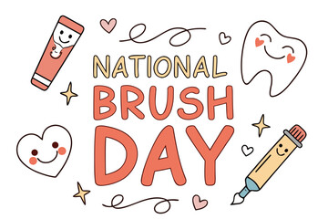 NATIONAL BRUSH DAY vector illustration