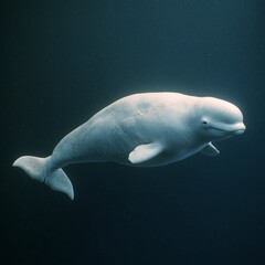 Naklejka premium High-resolution realistic illustration of a Beluga whale isolated on a white background