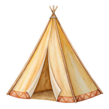 Tent or tippi illustration watercolor style png tent png tippi png illustration png watercolor png camping png transparent background
