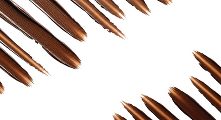 Diagonal Brown Brush Strokes Pattern Isolated on Transparent Background