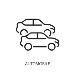 Automobile thin line vector icons.