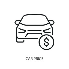 Car price thin line vector icons.