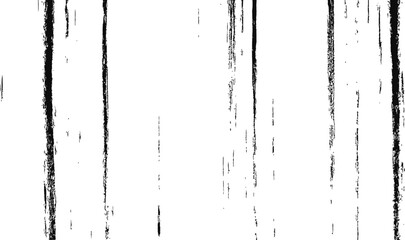 Black Grunge Distressed Vertical Lines Texture Overlay Isolated on Transparent Background