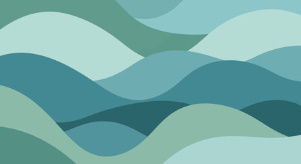 Fototapeta premium Abstract Flowing Teal Wave Layers Calm Background Pattern