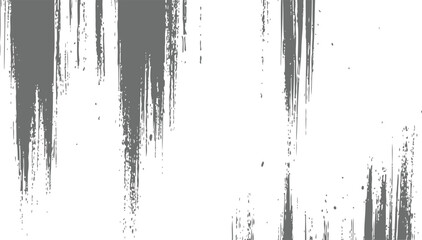Abstract Grey Grunge Brush Strokes Vector Isolated Distressed Paint Texture Element for Design Artistic Monochromatic Background Cutout