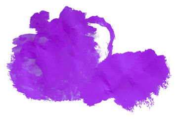 Purple watercolor brush background on transparent background