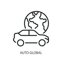 Auto global thin line vector icons.