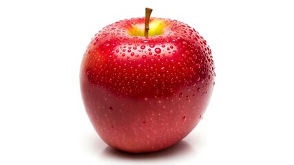 Delicious Red Apple with Water Droplets on White Background. - Powered by Adobe