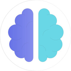 Abstract Brain Icon With Blue And Purple Gradient On Transparent Background Representing Artificial Intelligence And Neural Networks