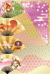 午　年賀状　干支　背景