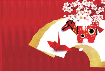 午　年賀状　干支　背景