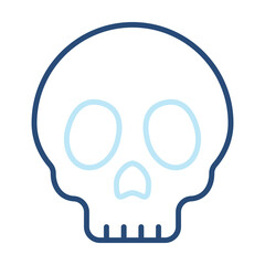 Skull Icon Color Outline Style. Vector Illustration Design