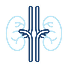 Kidney Icon Color Outline Style. Vector Illustration Design