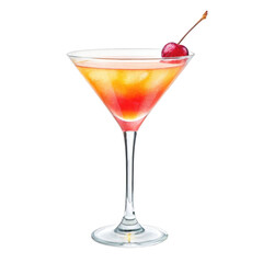 Watercolor drawing of a fresh summer martini cockt png watercolor png drawing png summer png martini png cocktail png transparent background