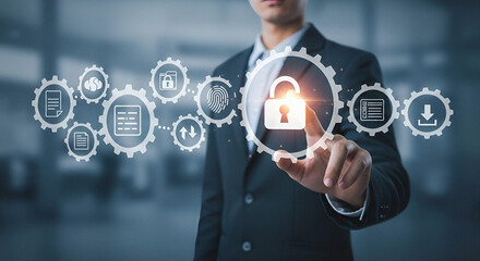 Futuristic Digital Privacy And Automation Visualization